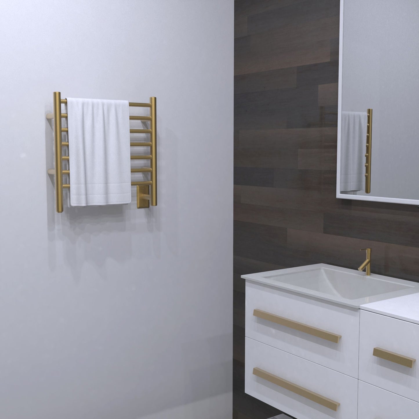 Amba Radiant Small Straight Hardwired or Plug-In Wall Mounted Towel Warmer - 20.375"w x 21.25"h