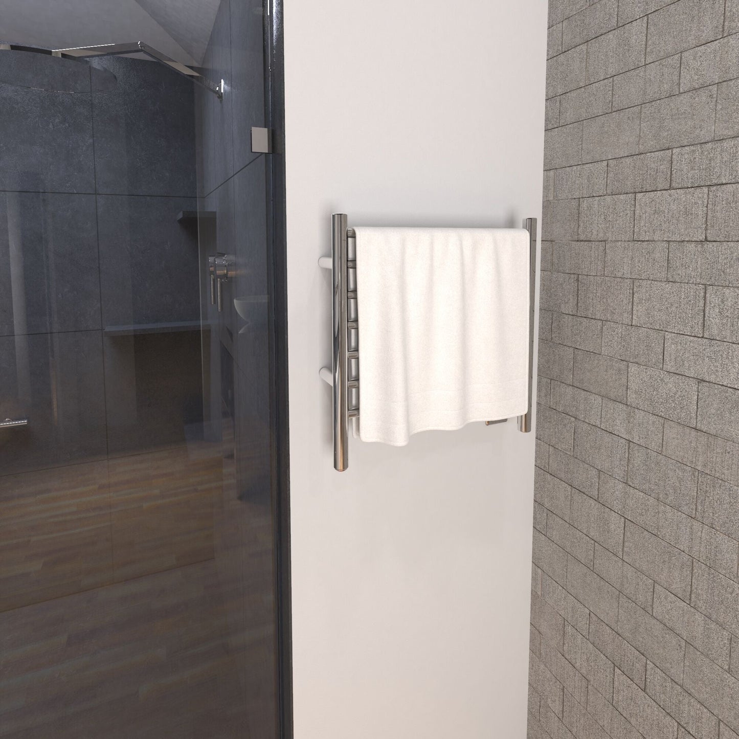 Amba Radiant Small Straight Hardwired or Plug-In Wall Mounted Towel Warmer - 20.375"w x 21.25"h