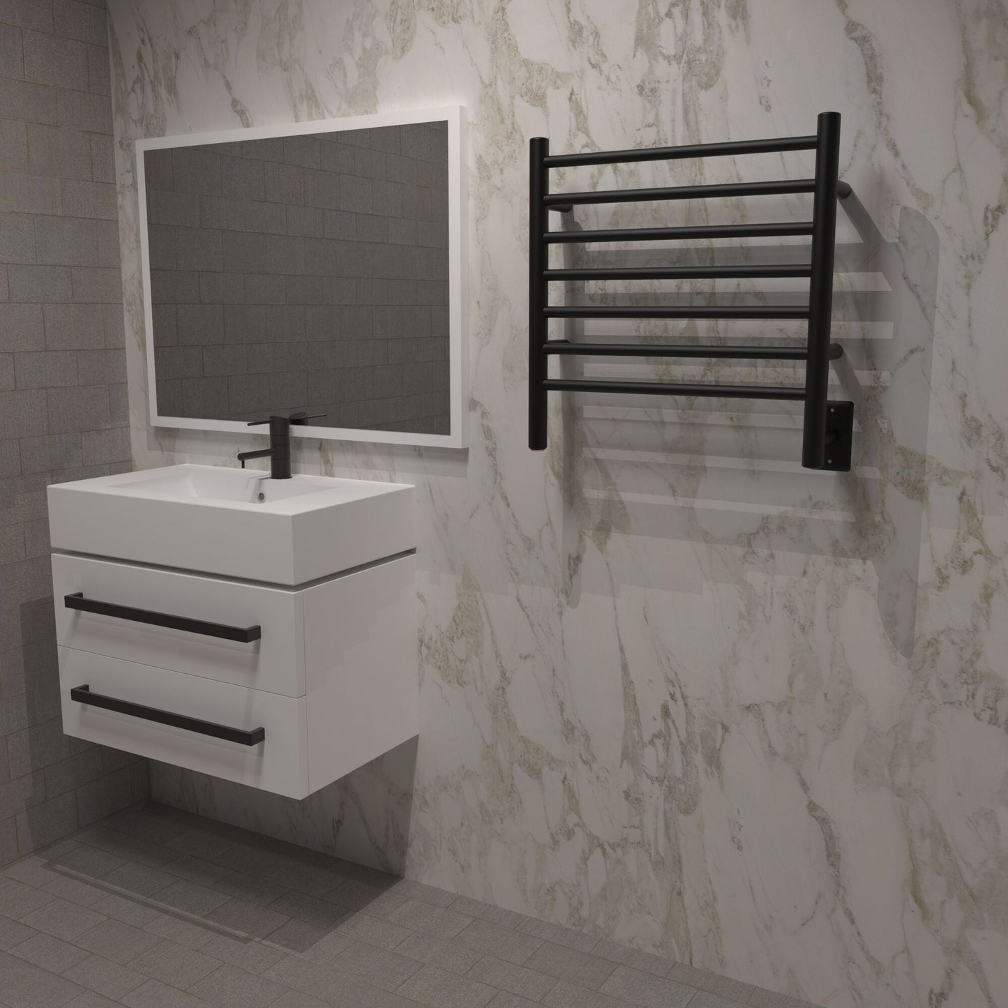 Amba Radiant Small Straight Hardwired or Plug-In Wall Mounted Towel Warmer - 20.375"w x 21.25"h