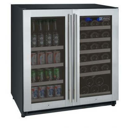 Allavino 30” Wide Dual Zone Wine & Beverage Center | Holds 30 Bottles/88 Cans | Tru-Vino Technology and FlexCount II Shelving
