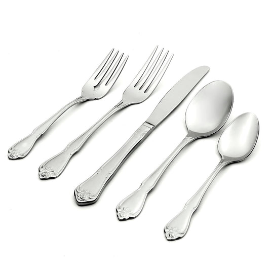 Oneida True Rose 45 Piece Everyday Flatware Set