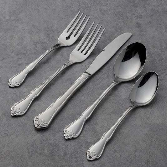 Oneida True Rose 45 Piece Everyday Flatware Set