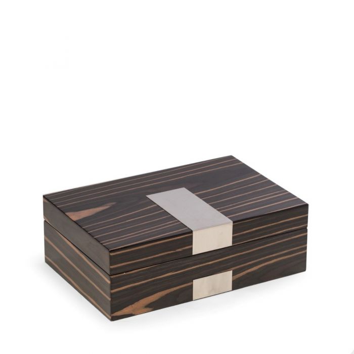 Bey-Berk Ebony Wood Valet Box | Multi Compartments | BB677EBN