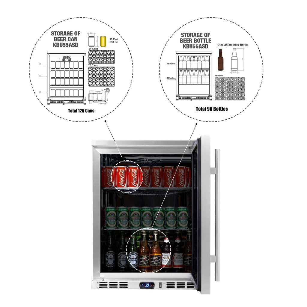 KingsBottle 24 Inch Wide Outdoor Beverage Center | KBU55ASD