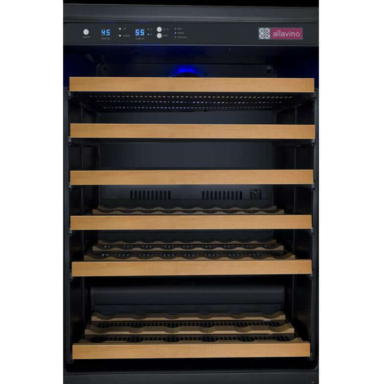 Allavino 47” Wide | 112 Bottle Dual Zone Side-by-Side Wine Cooler | Tru-Vino Technology and FlexCount II Shelving