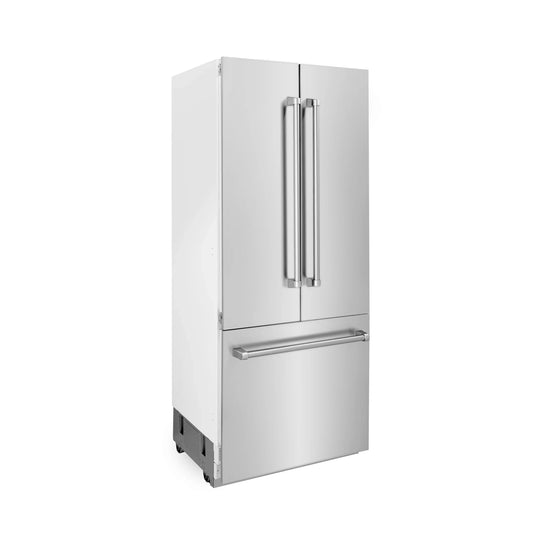 ZLINE 36" 19.6 cu. ft. Built-In 3-Door French Door Refrigerator with Internal Water and Ice Dispenser in Stainless Steel