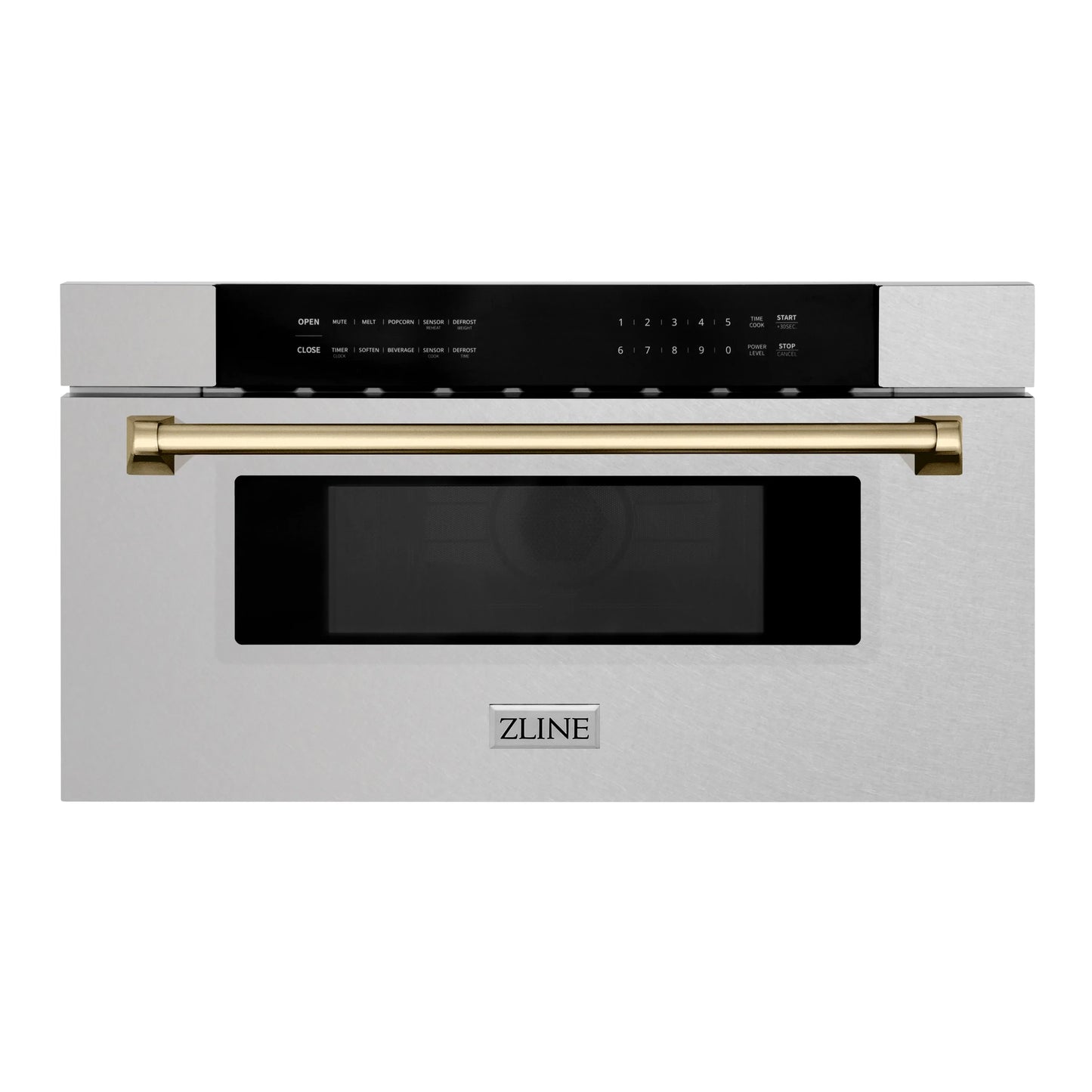 ZLINE Autograph Edition 30"  Built-In Microwave Drawer in Fingerprint Resistant Stainless Steel with Accents