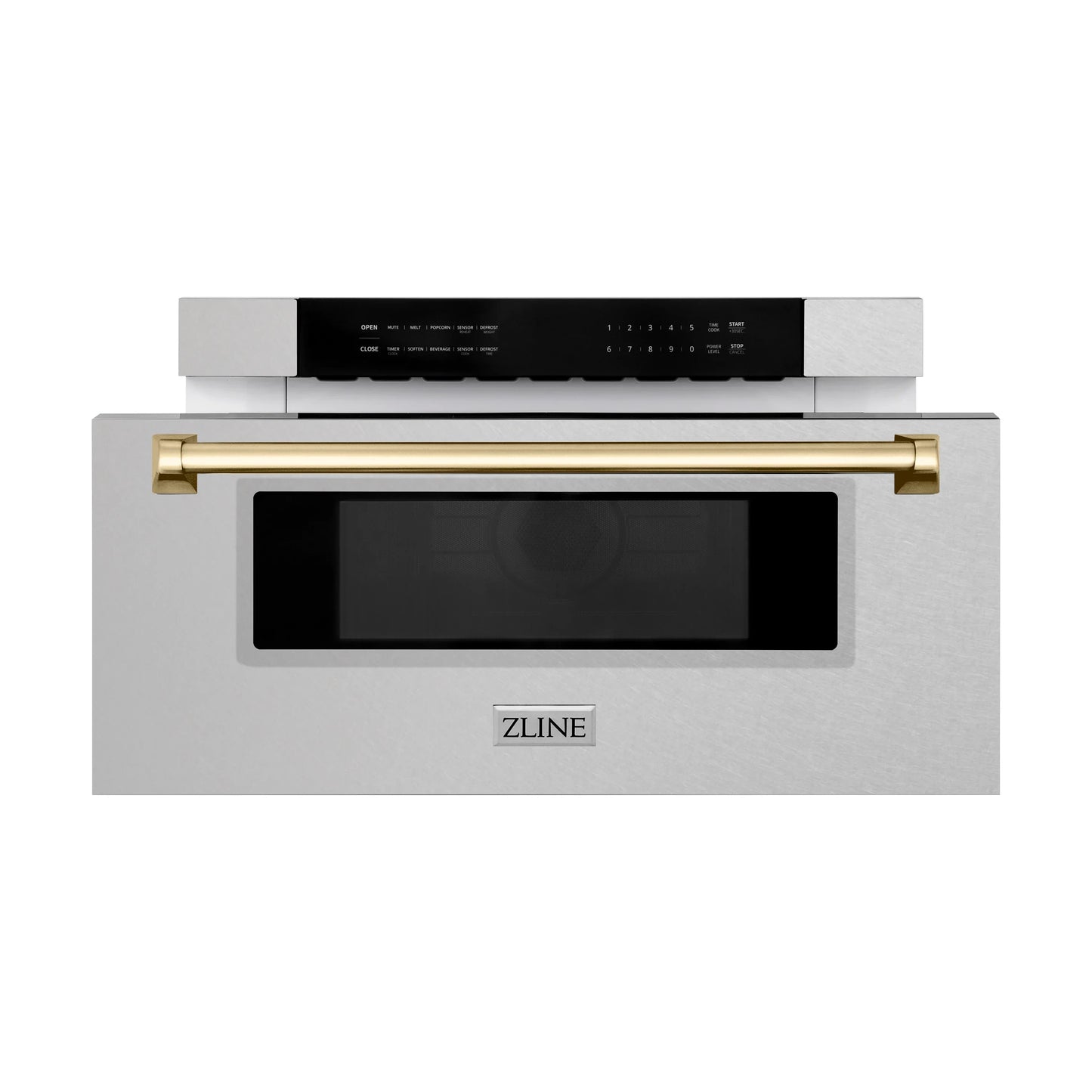 ZLINE Autograph Edition 30"  Built-In Microwave Drawer in Fingerprint Resistant Stainless Steel with Accents