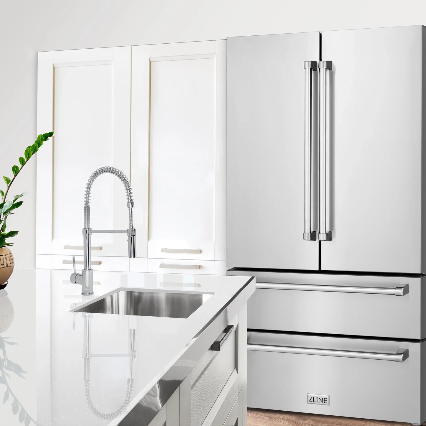 ZLINE 4 Piece Kitchen Package | Range | Refrigerator Over the Range Microwave | Dishwasher