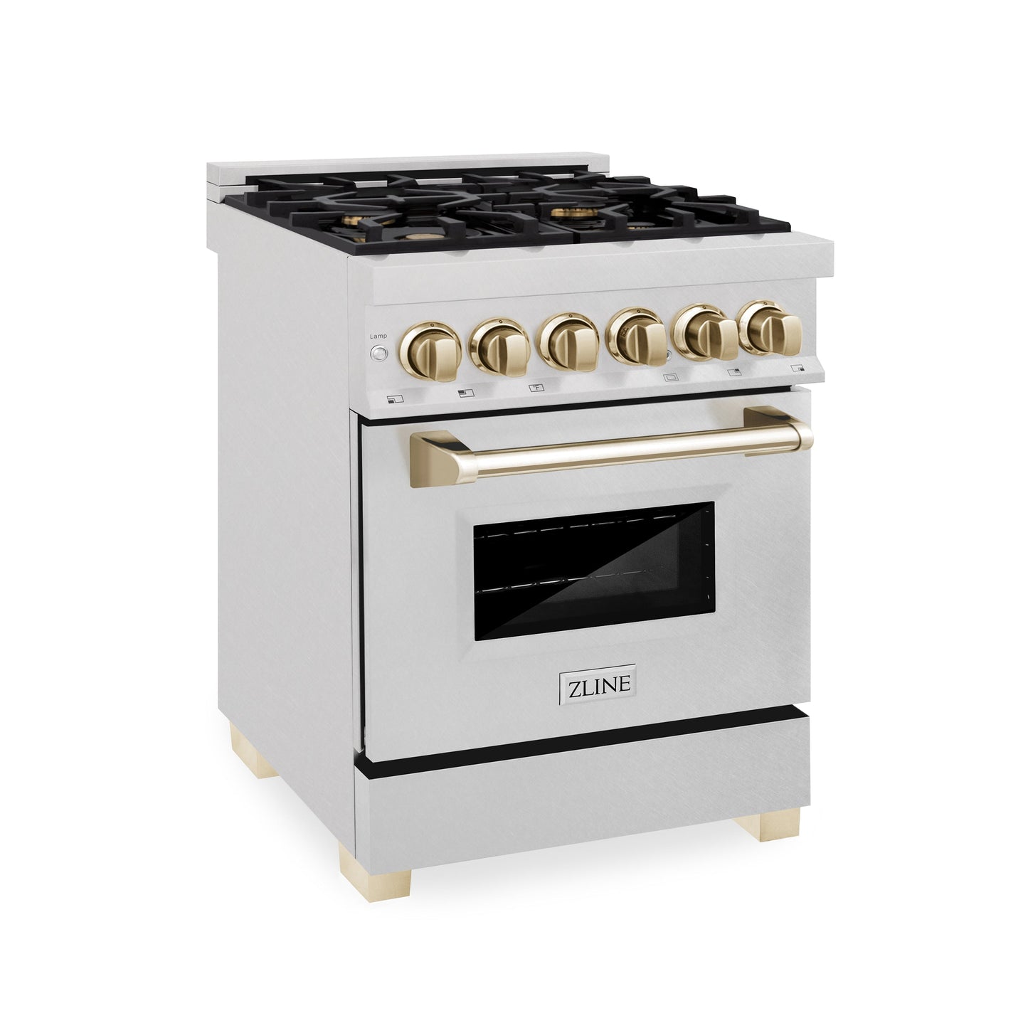 ZLINE Autograph Edition 24" Dual Fuel Range with Gas Stove and Electric Oven in DuraSnow® Stainless Steel (RASZ-SN-24)