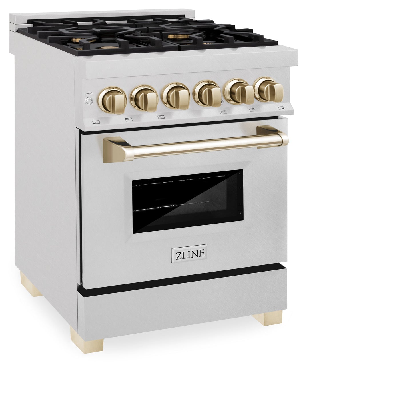 ZLINE Autograph Edition 24" Dual Fuel Range with Gas Stove and Electric Oven in DuraSnow® Stainless Steel (RASZ-SN-24)