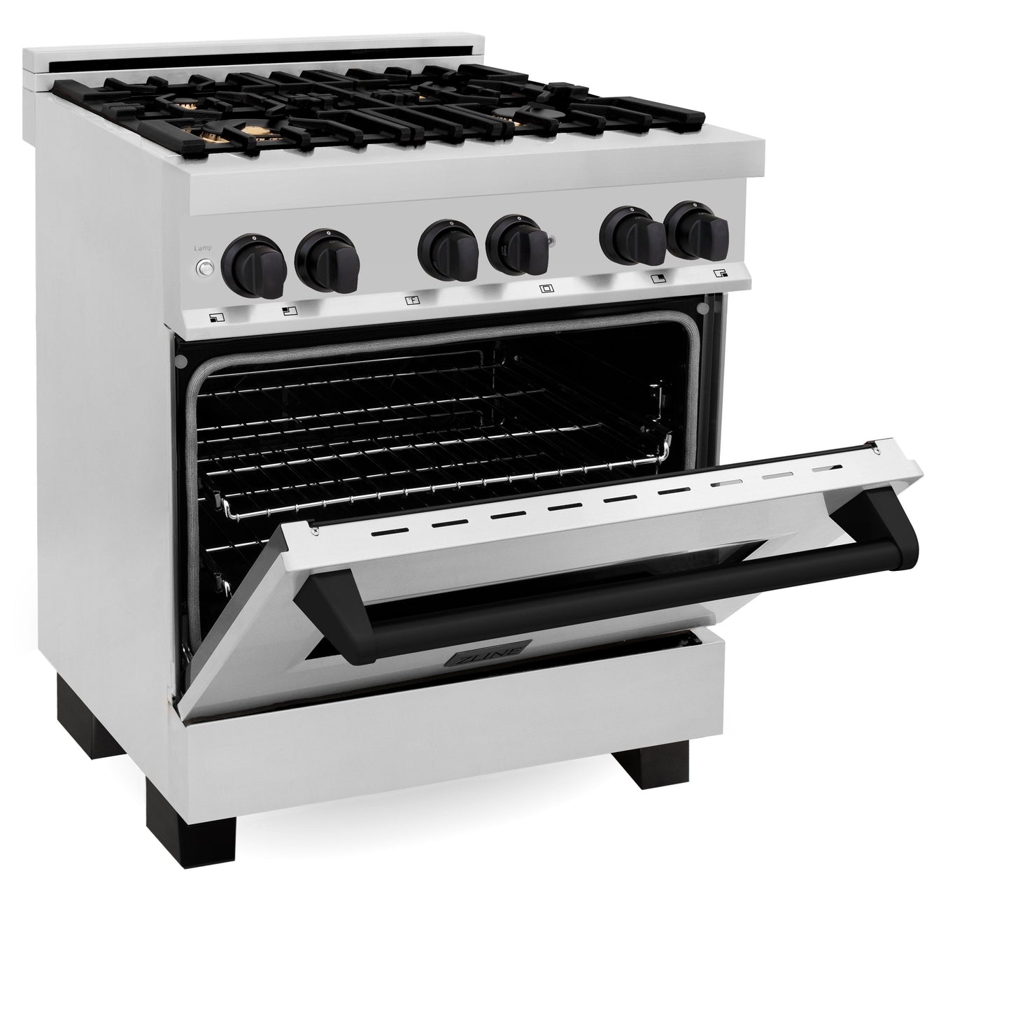 ZLINE Autograph Edition 30" 4.0 cu. ft. Dual Fuel Range with Gas Stove and Electric Oven in Stainless Steel with Accents (RAZ-30)