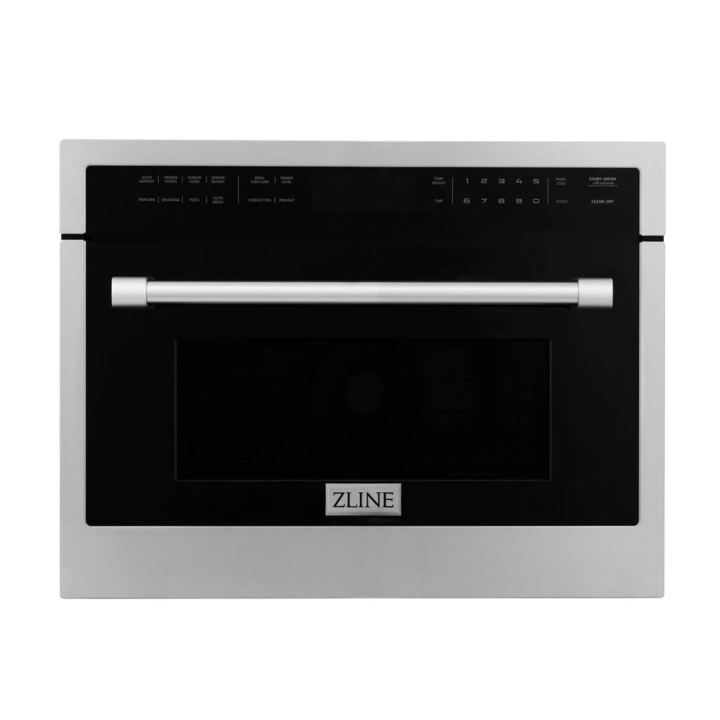 ZLINE 3 Piece Kitchen Package | Dual Fuel Range | Convertible Vent Range Hood | 24'' Microwave Oven