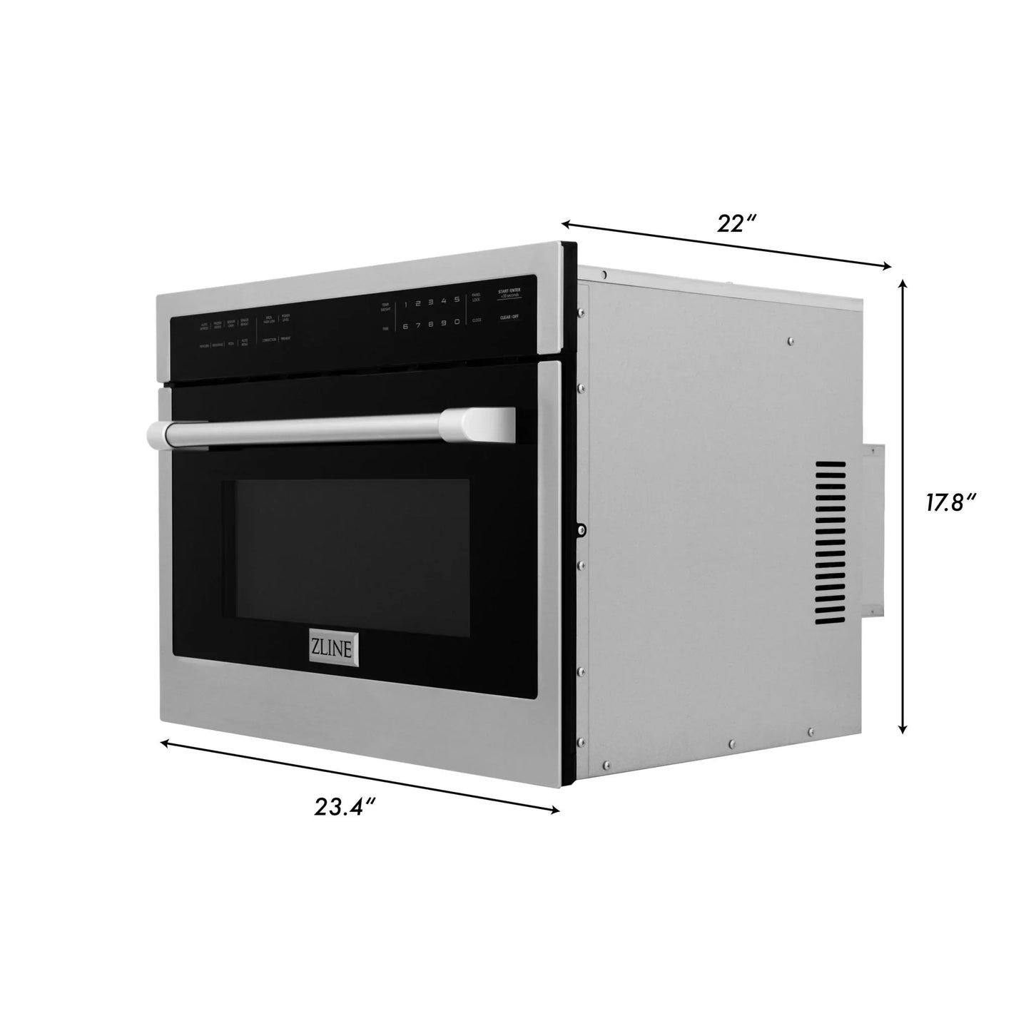 ZLINE 3 Piece Kitchen Package | Dual Fuel Range | Convertible Vent Range Hood | 24'' Microwave Oven