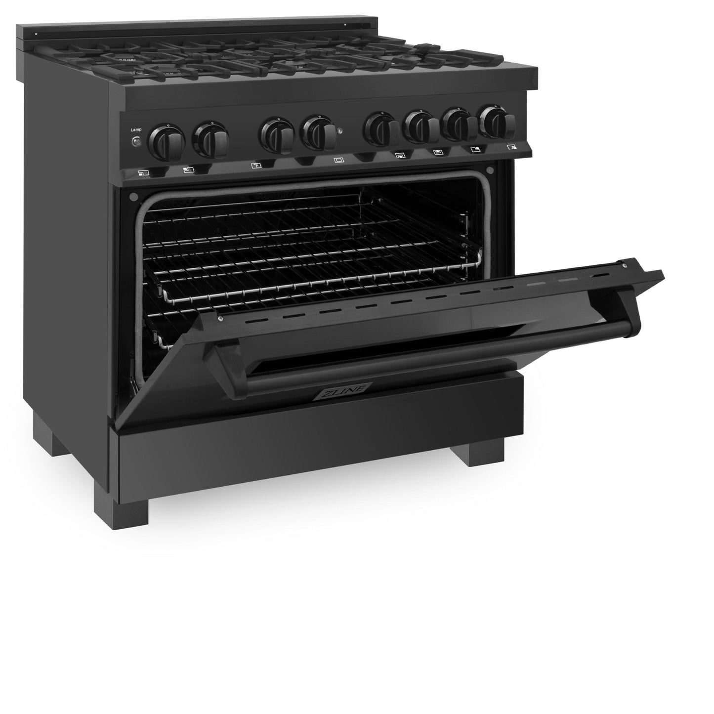 ZLINE 36" Black Stainless 6 Gas Burner/Electric Oven Range (RAB-36)