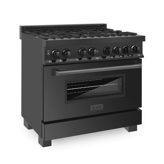 ZLINE 36" Black Stainless 6 Gas Burner/Electric Oven Range (RAB-36)