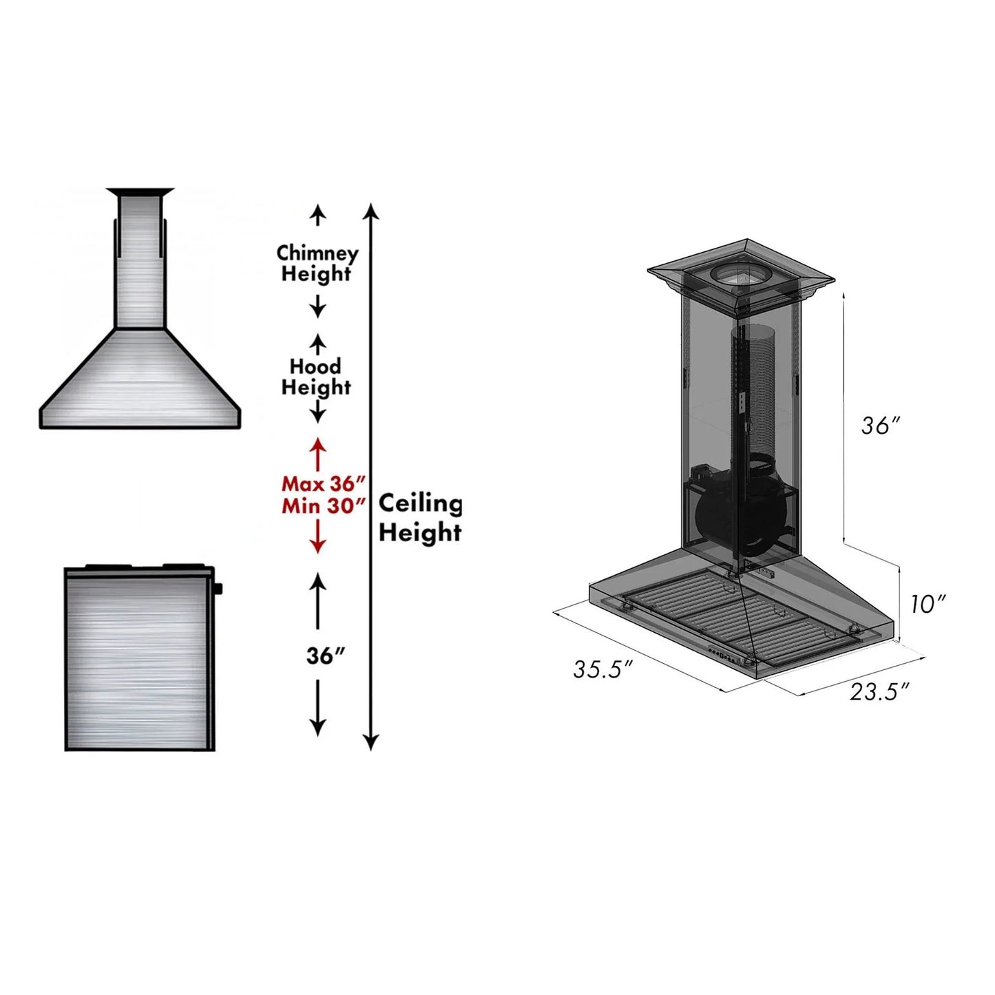 ZLINE Designer Series Island Mount Range Hood