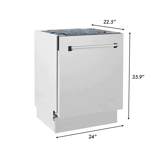 ZLINE 5 Piece Kitchen Package | Rangetop | Range Hood | 30'' Double Wall Oven | Refrigerator | Dishwasher