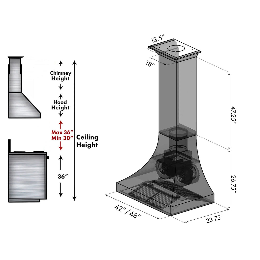 ZLINE 8632B Designer Series Range Hood