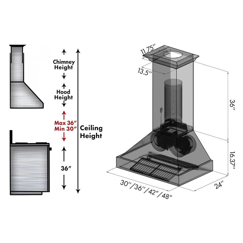 ZLINE 8667C Designer Series Wall Mount Range Hood