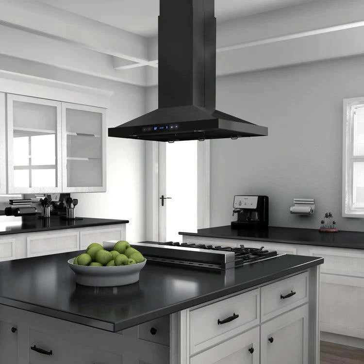 ZLINE BSGL2iN Island Range Hood in Black Stainless Steel