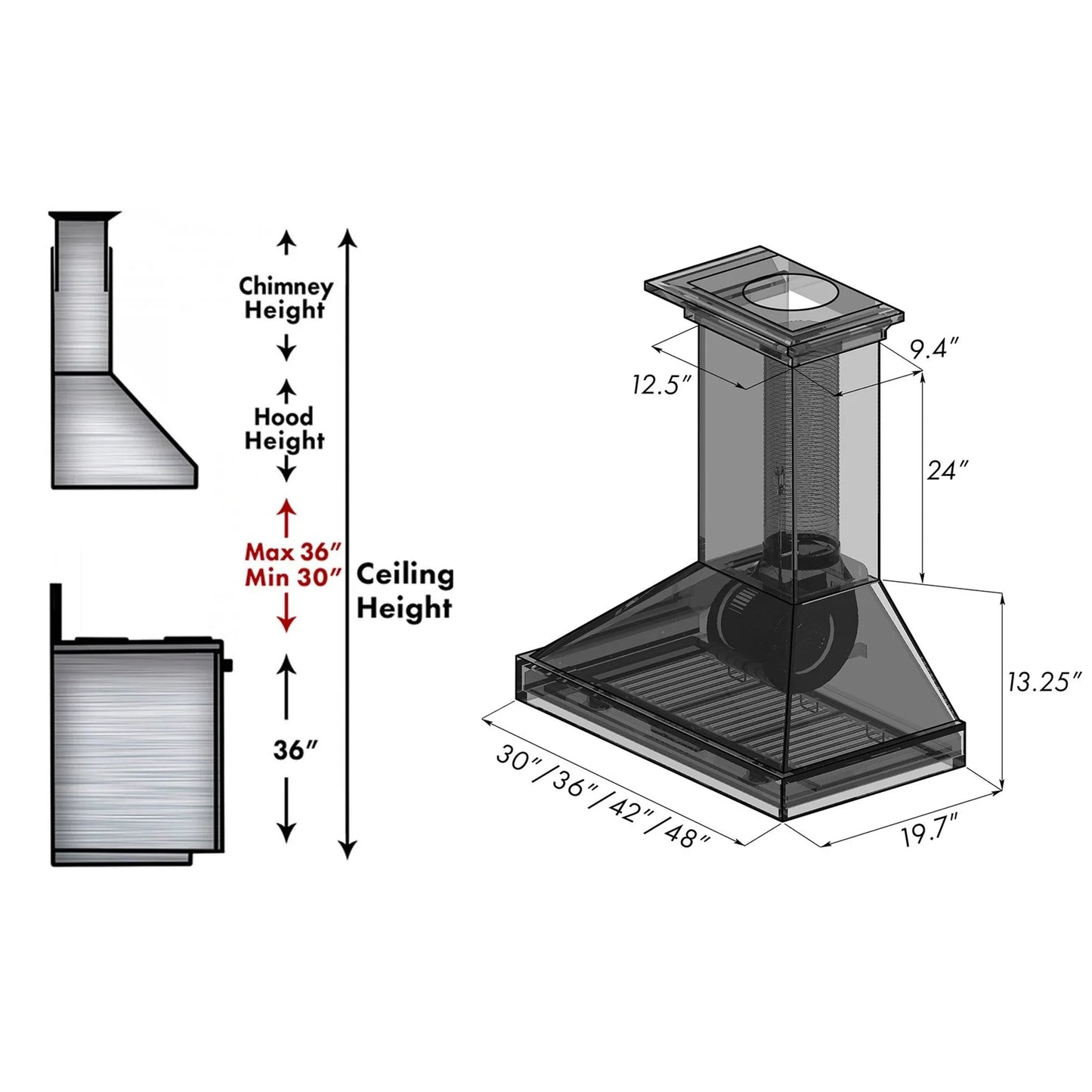 ZLINE KBRR Convertible Vent Wooden Wall Mount Range Hood