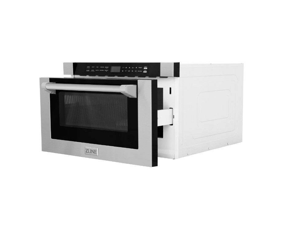 ZLINE 24" Built-in Microwave Drawer with a Traditional Handle in Stainless Steel